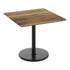 Natural/Black Base |#| Commercial 36" SQ Natural HPL Tabletop with Black Table Height RD Base