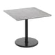 Gray Faux Concrete/Black Base |#| Commercial 36" SQ Gray Faux Concrete HPL Tabletop-Black Table Height RD Base