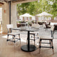 Gray Faux Concrete/Black Base |#| Commercial 36" SQ Gray Faux Concrete HPL Tabletop-Black Table Height RD Base