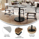 Gray Faux Concrete/Black Base |#| Commercial 36" SQ Gray Faux Concrete HPL Tabletop-Black Table Height RD Base