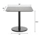 Gray Faux Concrete/Black Base |#| Commercial 36" SQ Gray Faux Concrete HPL Tabletop-Black Table Height RD Base
