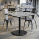 Gray Faux Concrete/Black Base |#| Commercial 36" SQ Gray Faux Concrete HPL Tabletop-Black Table Height RD Base