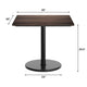 Dark Brown/Black Base |#| Commercial 36" SQ Dark Brown HPL Tabletop with Black Table Height RD Base