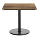 Natural/Black Base |#| Commercial 36" SQ Natural HPL Tabletop with Black Table Height RD Base