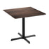 Dark Brown/Black Base |#| Commercial 36" Dark Brown HPL Tabletop with Black Table Height X Base
