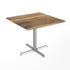 Natural/Silver Base |#| Commercial All-Weather 36" Square Natural HPL Tabletop-Silver X Base