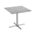 Gray Faux Concrete/Silver Base |#| Commercial All-Weather 36" Square Gray Faux Concrete HPL Tabletop-Silver X Base