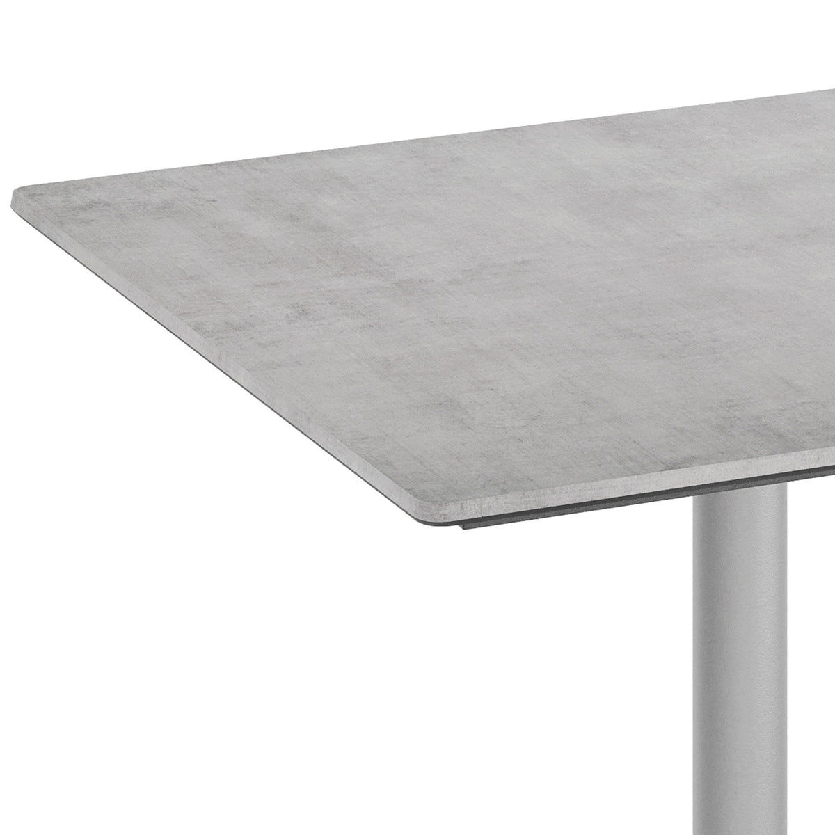 Gray Faux Concrete/Silver Base |#| Commercial All-Weather 36" Square Gray Faux Concrete HPL Tabletop-Silver X Base