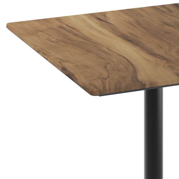 Natural/Black Base |#| Commercial 36" Natural HPL Tabletop with Black Table Height X Base
