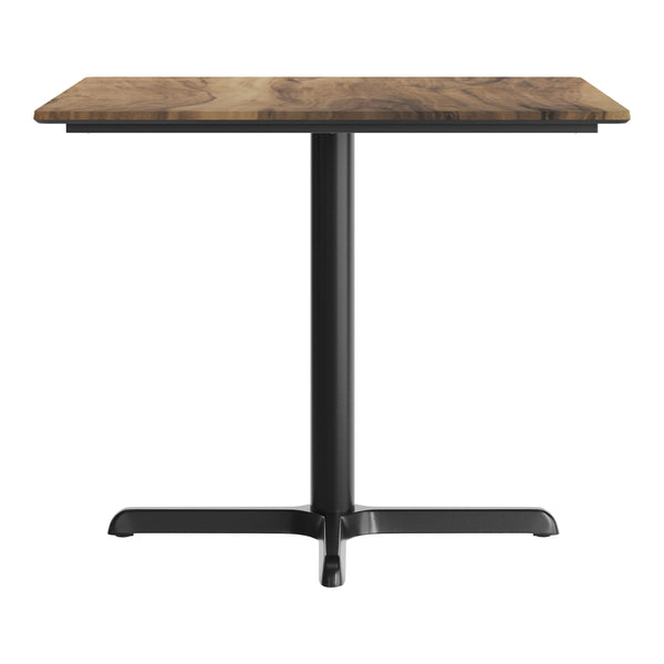 Natural/Black Base |#| Commercial 36" Natural HPL Tabletop with Black Table Height X Base