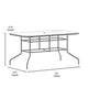 Clear Top/Silver Frame |#| 31.5" x 55" Rectangular Tempered Glass Metal Table with Umbrella Hole - Silver