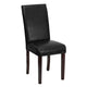 Black |#| Black LeatherSoft Parsons Chair with Solid Hardwood Frame Construction