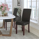 Black |#| Black LeatherSoft Parsons Chair with Solid Hardwood Frame Construction