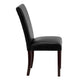 Black |#| Black LeatherSoft Parsons Chair with Solid Hardwood Frame Construction