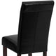 Black |#| Black LeatherSoft Parsons Chair with Solid Hardwood Frame Construction