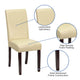 Ivory |#| Ivory LeatherSoft Panel Back Parsons Chair w/ Solid Hardwood Frame Construction