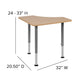 Triangular Natural Collaborative Adjustable Student Desk - Home and Classroom