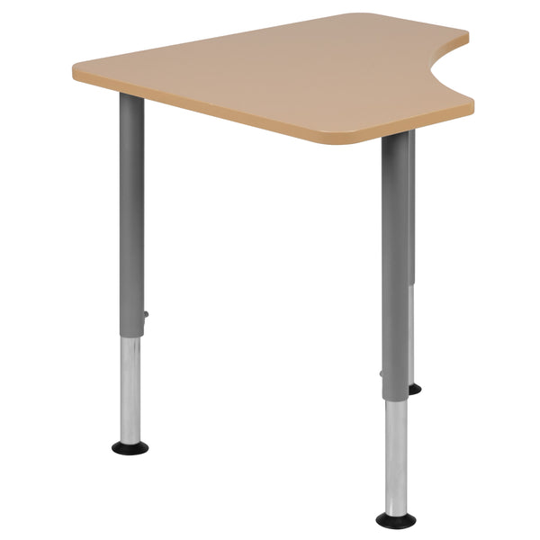 Triangular Natural Collaborative Adjustable Student Desk - Home and Classroom