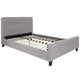 Light Gray,Full |#| Full Size Three Button Tufted Upholstered Platform Bed in Light Gray Fabric