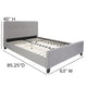 Light Gray,Queen |#| Queen Size Three Button Tufted Upholstered Platform Bed in Light Gray Fabric