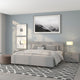 Light Gray,King |#| King Size Four Button Tufted Upholstered Platform Bed in Light Gray Fabric