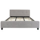Light Gray,King |#| King Size Four Button Tufted Upholstered Platform Bed in Light Gray Fabric