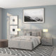 Light Gray,Full |#| Full Size Three Button Tufted Upholstered Platform Bed in Light Gray Fabric