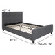 Dark Gray,Full |#| Full Size Three Button Tufted Upholstered Platform Bed in Dark Gray Fabric