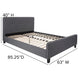 Dark Gray,Queen |#| Queen Size Three Button Tufted Upholstered Platform Bed in Dark Gray Fabric