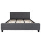 Dark Gray,King |#| King Size Four Button Tufted Upholstered Platform Bed in Dark Gray Fabric