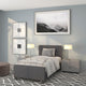 Dark Gray,Twin |#| Twin Size Two Button Tufted Upholstered Platform Bed in Dark Gray Fabric