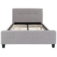 Light Gray,Full |#| Full Size Three Button Tufted Upholstered Platform Bed in Light Gray Fabric