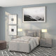 Light Gray,Twin |#| Twin Size Two Button Tufted Upholstered Platform Bed in Light Gray Fabric