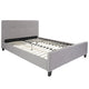 Light Gray,Queen |#| Queen Size Three Button Tufted Upholstered Platform Bed in Light Gray Fabric