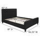 Black,Full |#| Full Size Three Button Tufted Upholstered Platform Bed in Black Fabric