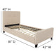 Beige,Twin |#| Twin Size Two Button Tufted Upholstered Platform Bed in Beige Fabric