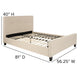 Beige,Full |#| Full Size Three Button Tufted Upholstered Platform Bed in Beige Fabric