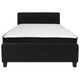 Black,Full |#| Full Three Button Tufted Platform Bed/Memory Foam Mattress-Black Fabric