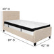 Beige,Twin |#| Twin Two Button Tufted Platform Bed/Memory Foam Mattress-Beige Fabric