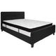 Black,Queen |#| Queen Three Button Tufted Platform Bed/Memory Foam Mattress-Black Fabric