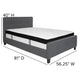 Dark Gray,Full |#| Full Three Button Tufted Platform Bed/Memory Foam Mattress-Dark Gray Fabric