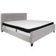 Light Gray,King |#| King Four Button Tufted Platform Bed/Memory Foam Mattress-Light Gray Fabric