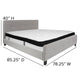 Light Gray,King |#| King Four Button Tufted Platform Bed/Memory Foam Mattress-Light Gray Fabric