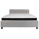 Light Gray,King |#| King Four Button Tufted Platform Bed/Memory Foam Mattress-Light Gray Fabric