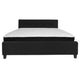 Black,King |#| King Four Button Tufted Platform Bed/Memory Foam Mattress-Black Fabric