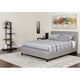 Light Gray,Queen |#| Queen Three Button Tufted Platform Bed/Memory Foam Mattress-Light Gray Fabric