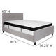 Light Gray,Full |#| Full Three Button Tufted Platform Bed/Memory Foam Mattress-Light Gray Fabric