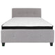 Light Gray,Full |#| Full Three Button Tufted Platform Bed/Memory Foam Mattress-Light Gray Fabric