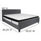 Dark Gray,King |#| King Four Button Tufted Platform Bed/Memory Foam Mattress-Dark Gray Fabric