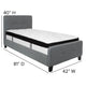 Dark Gray,Twin |#| Twin Two Button Tufted Platform Bed/Memory Foam Mattress-Dark Gray Fabric